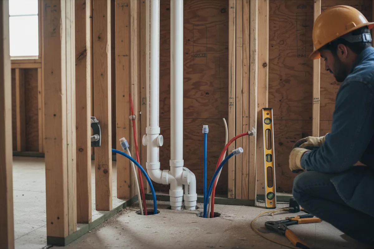 Drain and supply rough-in during Toilet Repair and Installation in San Diego