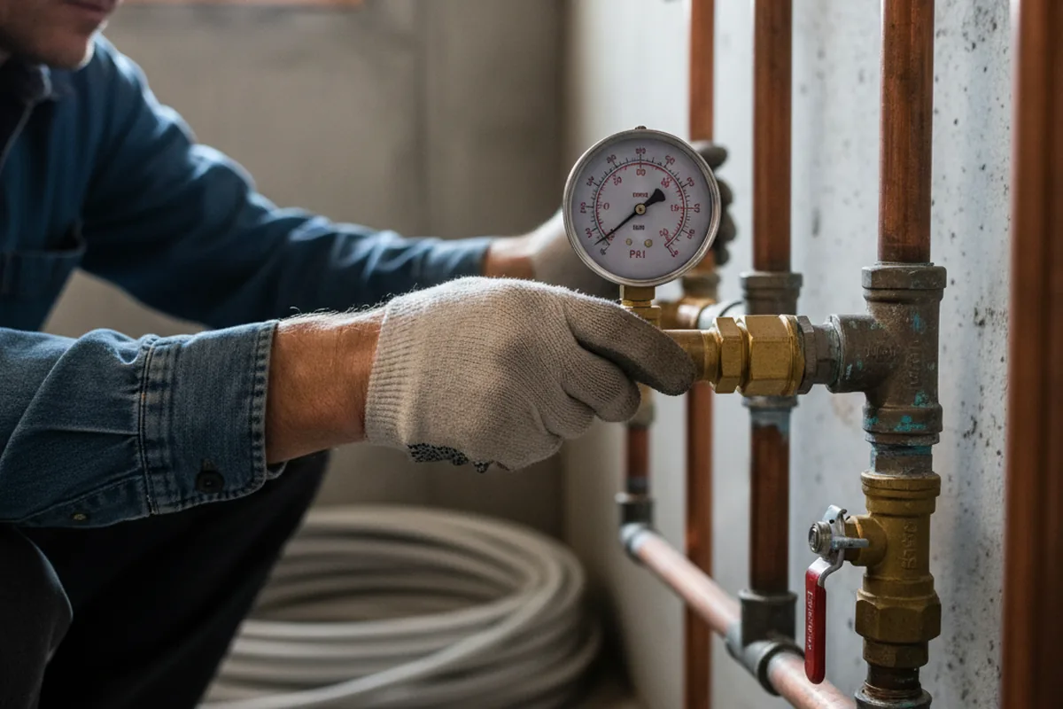 Pressure testing a repaired line during Water Line Repair in San Diego